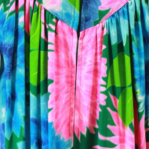 Vintage 60's Alice Polynesian Fashions Hawaiian Barkcloth Tent Column Dress med - Picture 9 of 10